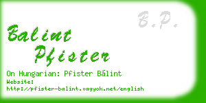 balint pfister business card