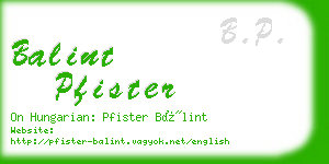 balint pfister business card